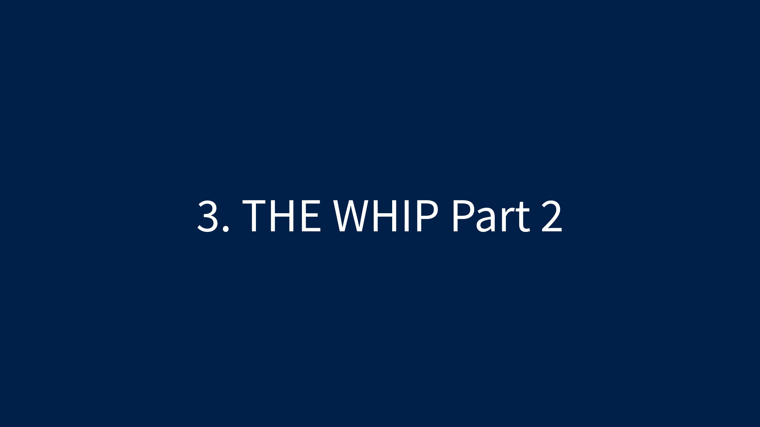 3 THE WHIP PART 2